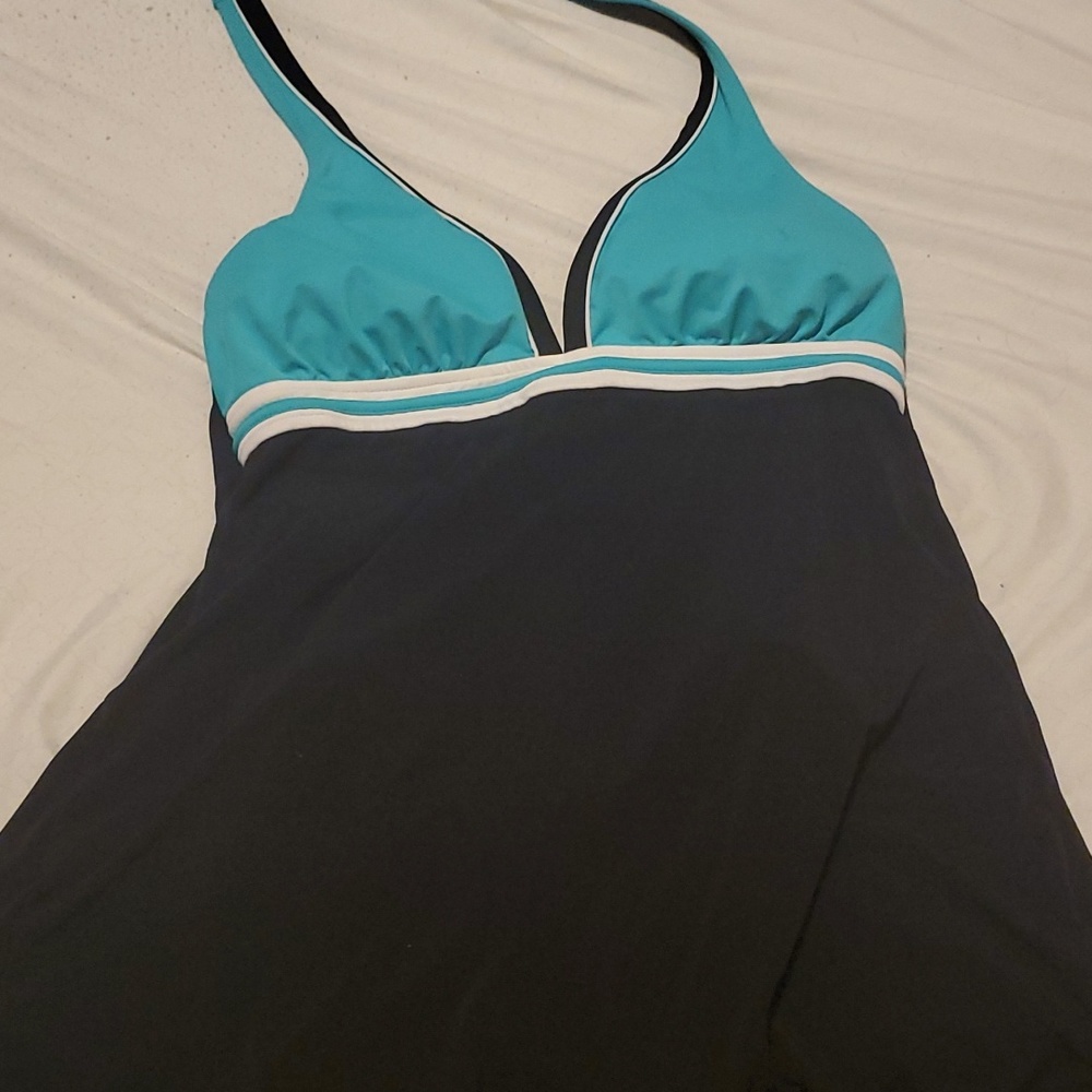 Black and teal swimsuit